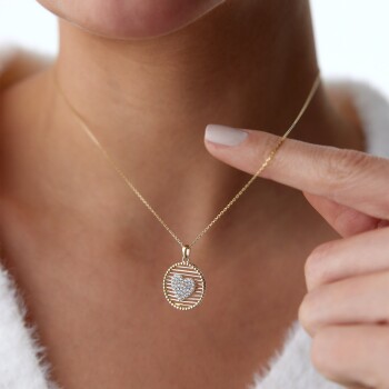 Izgara Taşlı Kalp Kolye - 3