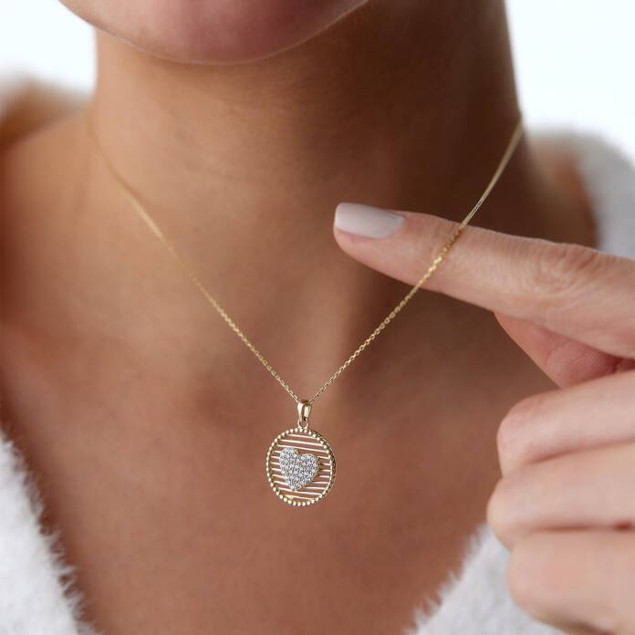 Izgara Taşlı Kalp Kolye - 3