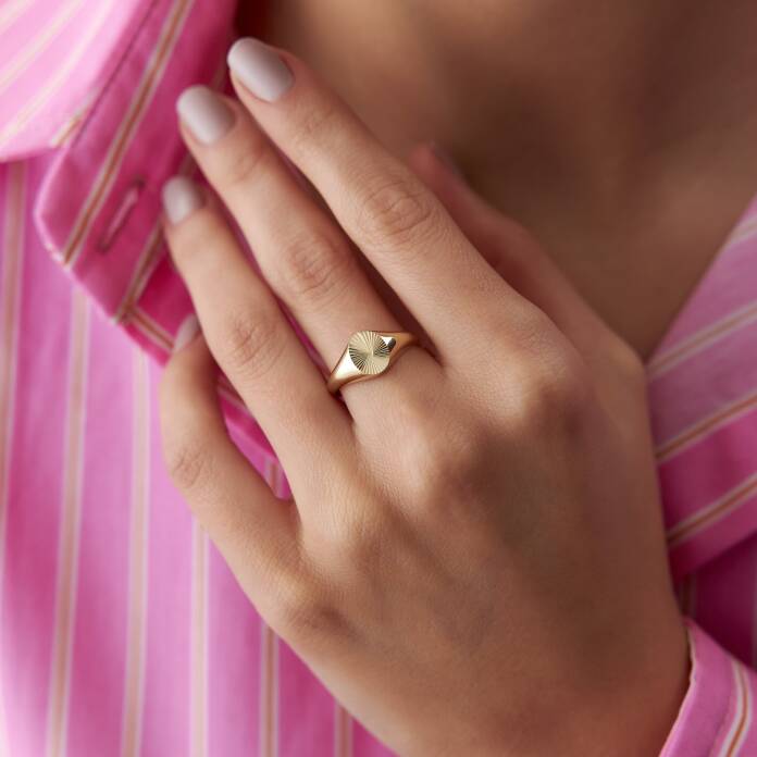 Kalemli Elips Şovalye Yüzük - 2