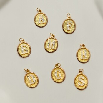 Kalemli Vintage Oval Harf Kolye Ucu - İkbal