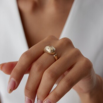 Kalkan Yüzük - Mg Gold