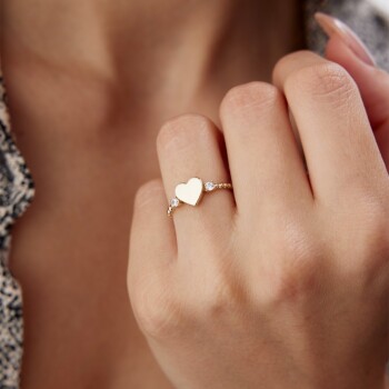 Kalp Plaka Yüzük - Alen (1)