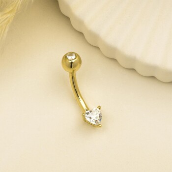 Kalp Taşlı Göbek Piercing - Dianora (1)