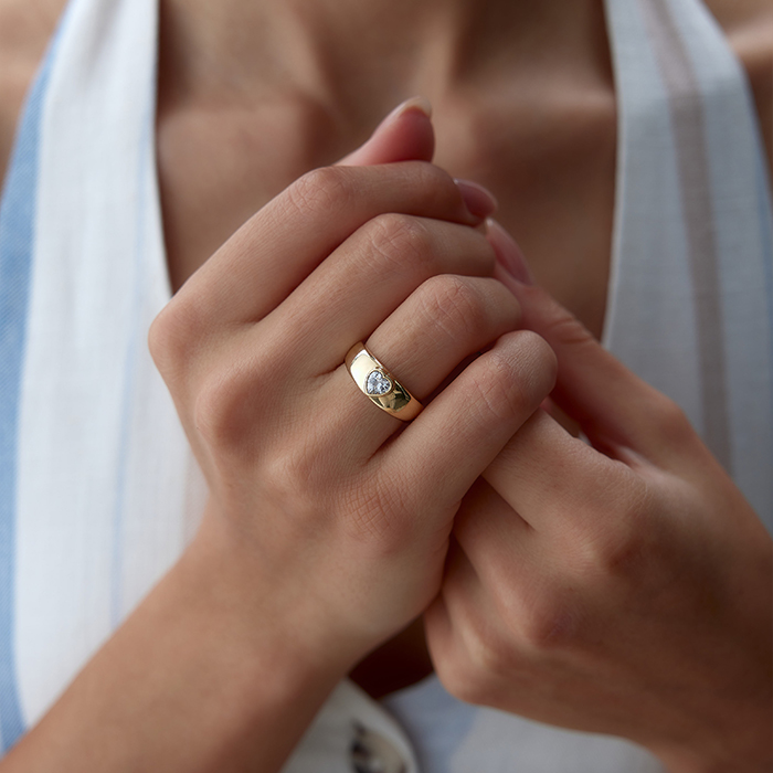 Kalp Taşlı Yüzük - Cemart