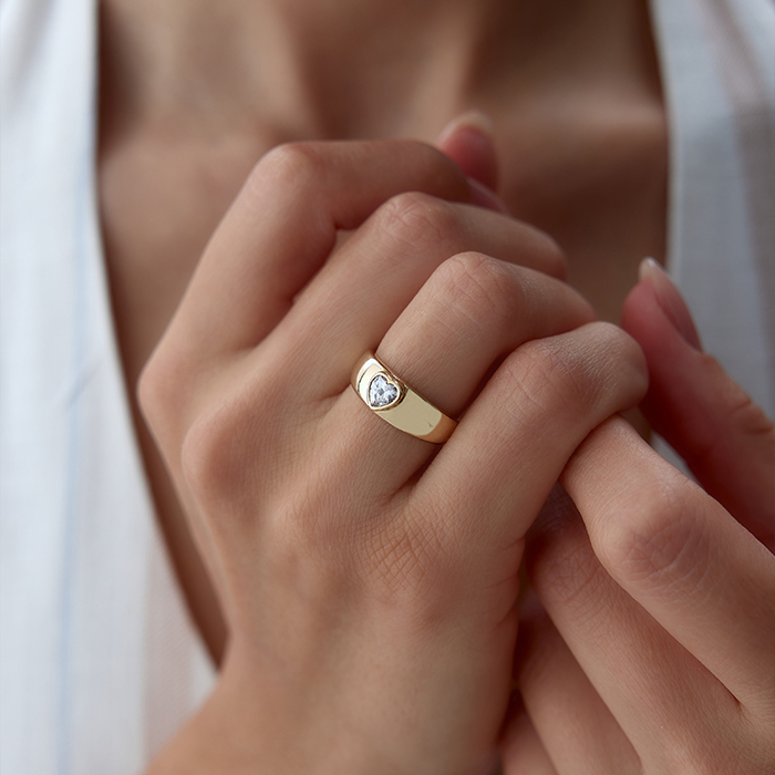 Kalp Taşlı Yüzük - 3