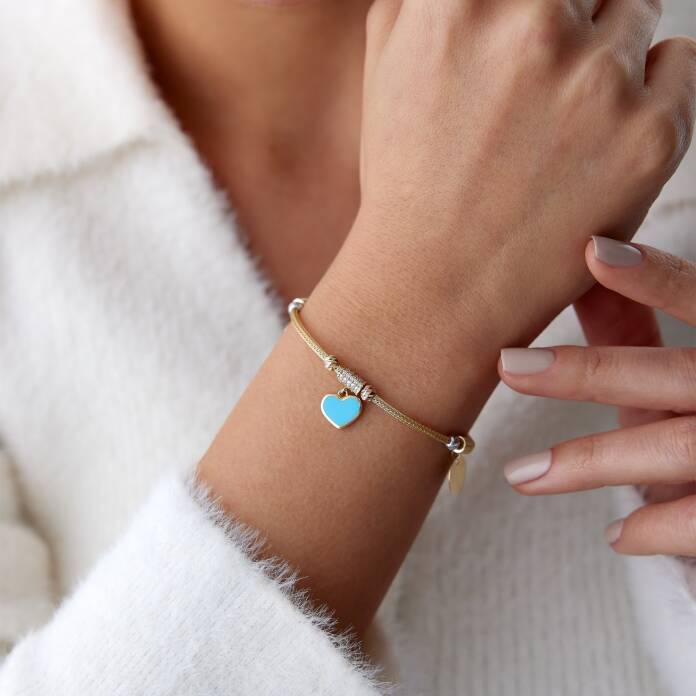 Kalp ve Plaka Charm Bileklik - 1