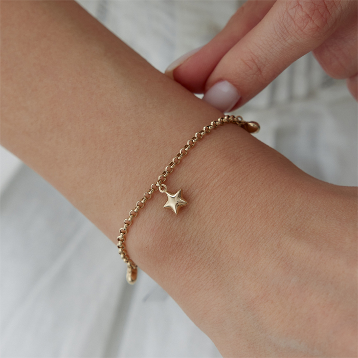 Kalp Yıldız Sallantılı Bileklik - Mazi (1)