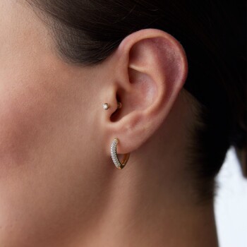 Kalpli Taşlı Küpe - Koçak