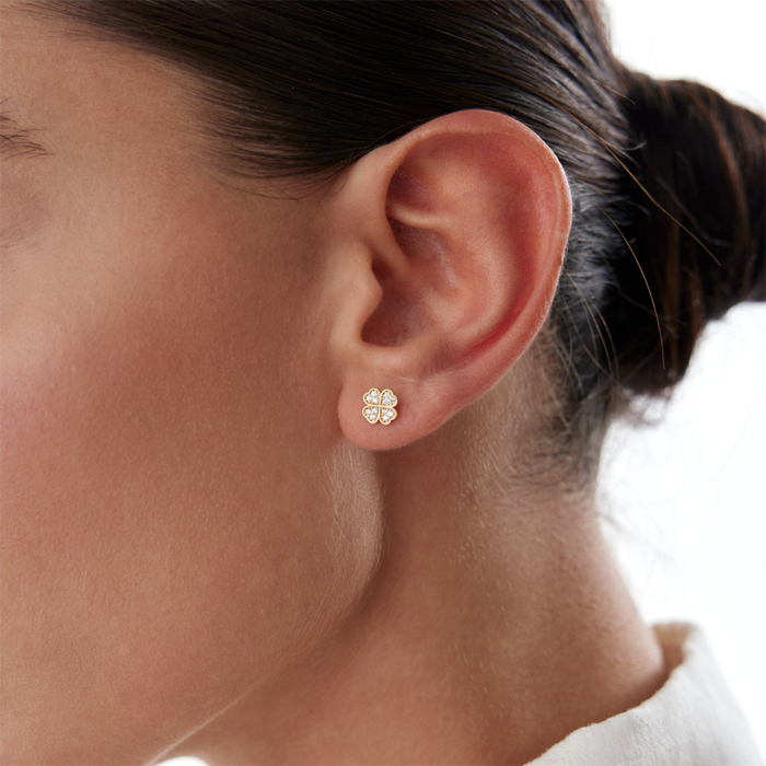 Kalpli Yonca Vidalı Küpe - Rayna (1)