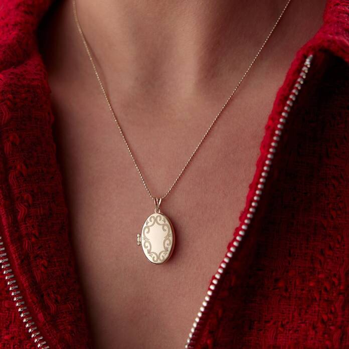 Kapaklı Oval Vintage Kolye - 1