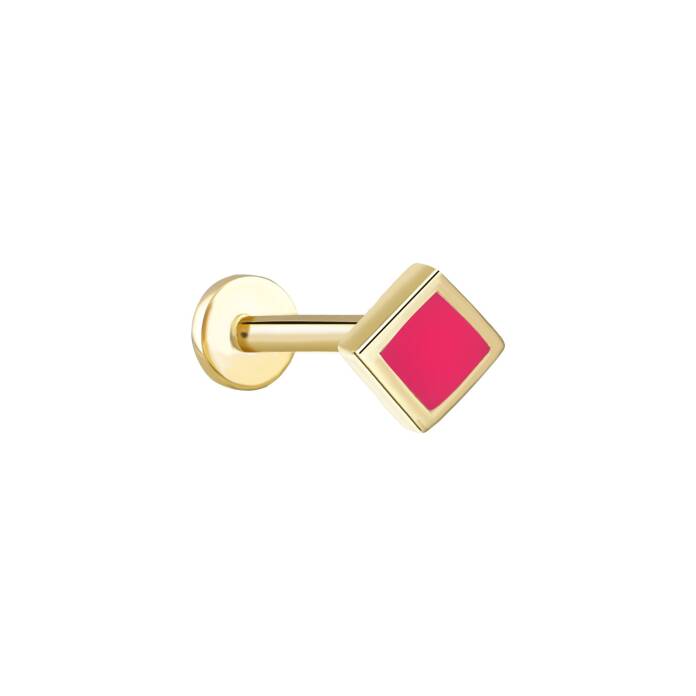 Kare Pink Mineli Tragus Piercing - 1