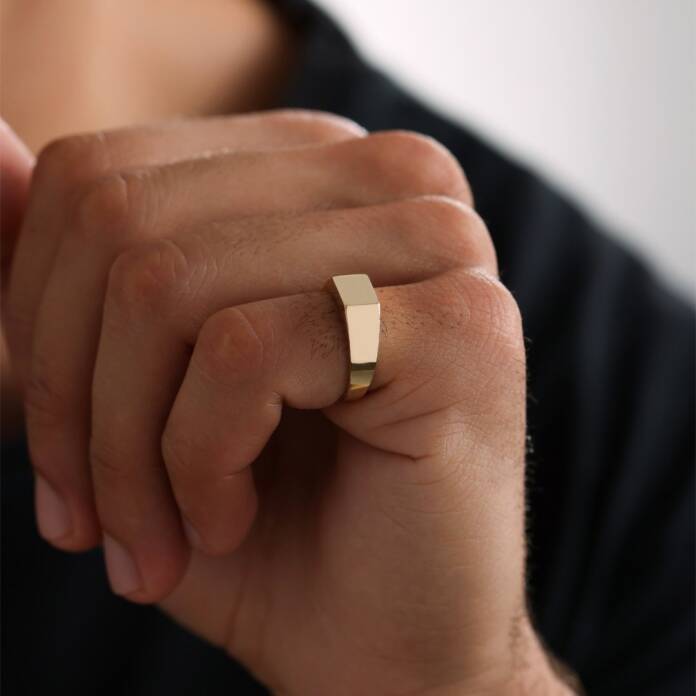 Kare Plaka Erkek Yüzük - 2