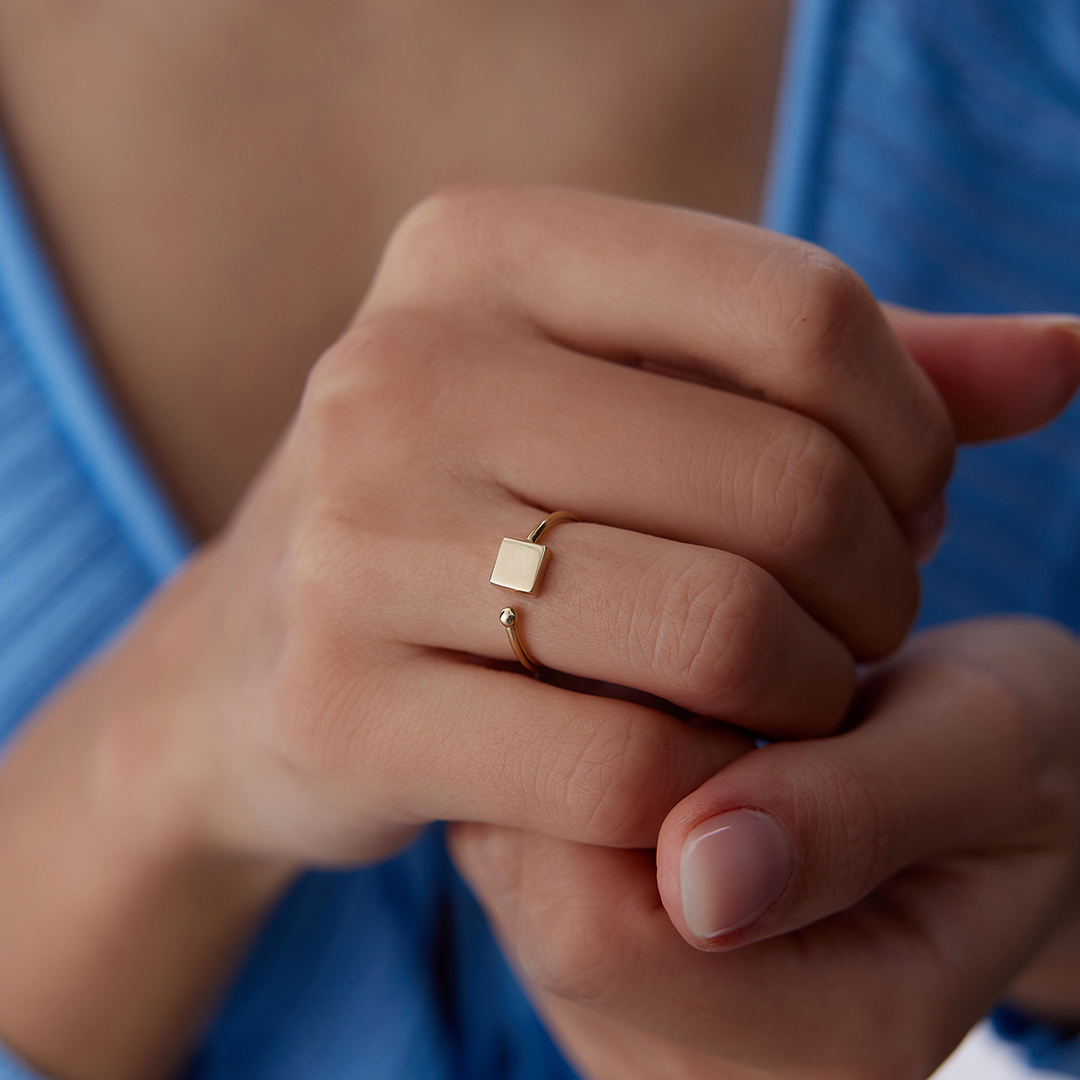 Kare Plakalı Kavuşan Yüzük - 3