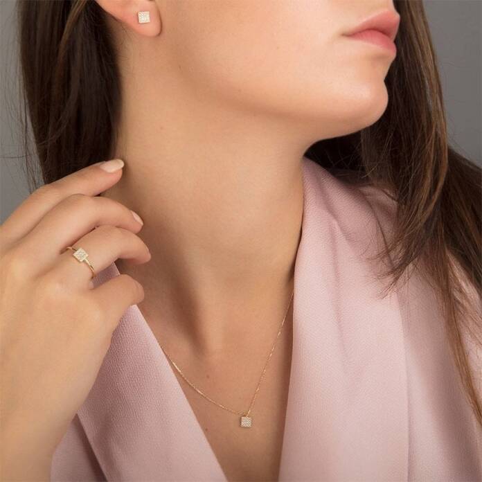 Kare Taşlı Set - 1