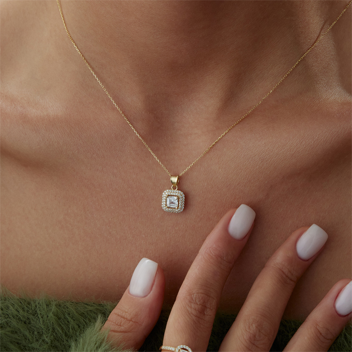 Kare Tektaş Kolye - 2