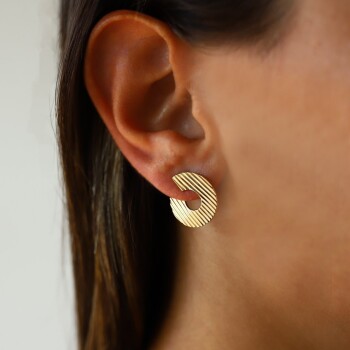 Kesik Çizgili Halka Küpe - Arax