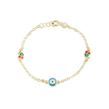 Kirazlı Nazar Boncuğu Çocuk Bilekliği - Melike