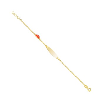 Kırmızı Arabalı Forse Zincir Çocuk Künyesi - Melike