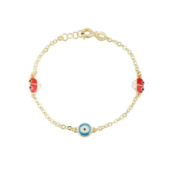 Kırmızı Arabalı Nazar Boncuklu Çocuk Bilekliği - Melike