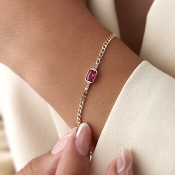 Kırmızı Gurme Suva Baget Taşlı Bileklik - Rayna