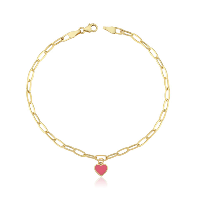 Kırmızı Kalp Charm Ataç Bileklik - 5