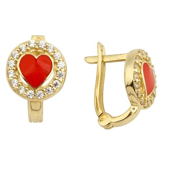 Kırmızı Kalp Çocuk Küpesi - Melike