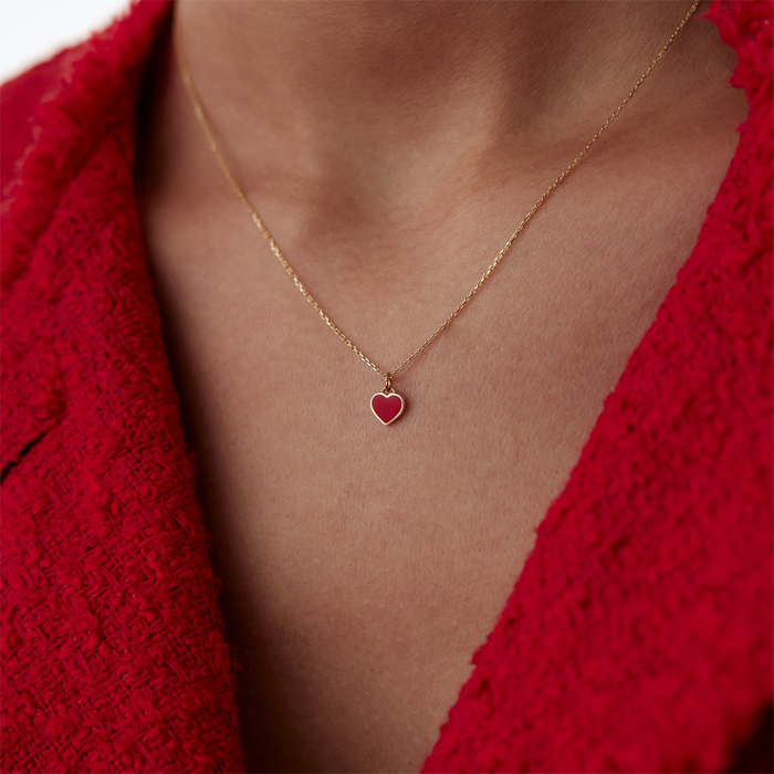 Kırmızı Kalp Kolye - 1