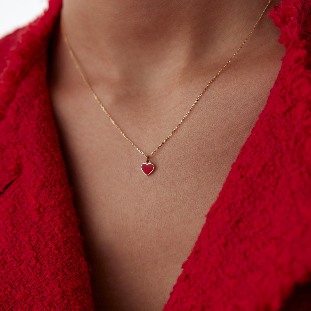 Kırmızı Kalp Kolye - 2