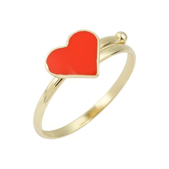 Kırmızı Kalpli Çocuk Yüzüğü - Melike