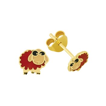 Kırmızı Koyun Çocuk Küpesi - Melike