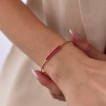 Kırmızı Mineli Tel Kelepçe - Gökhan Bera