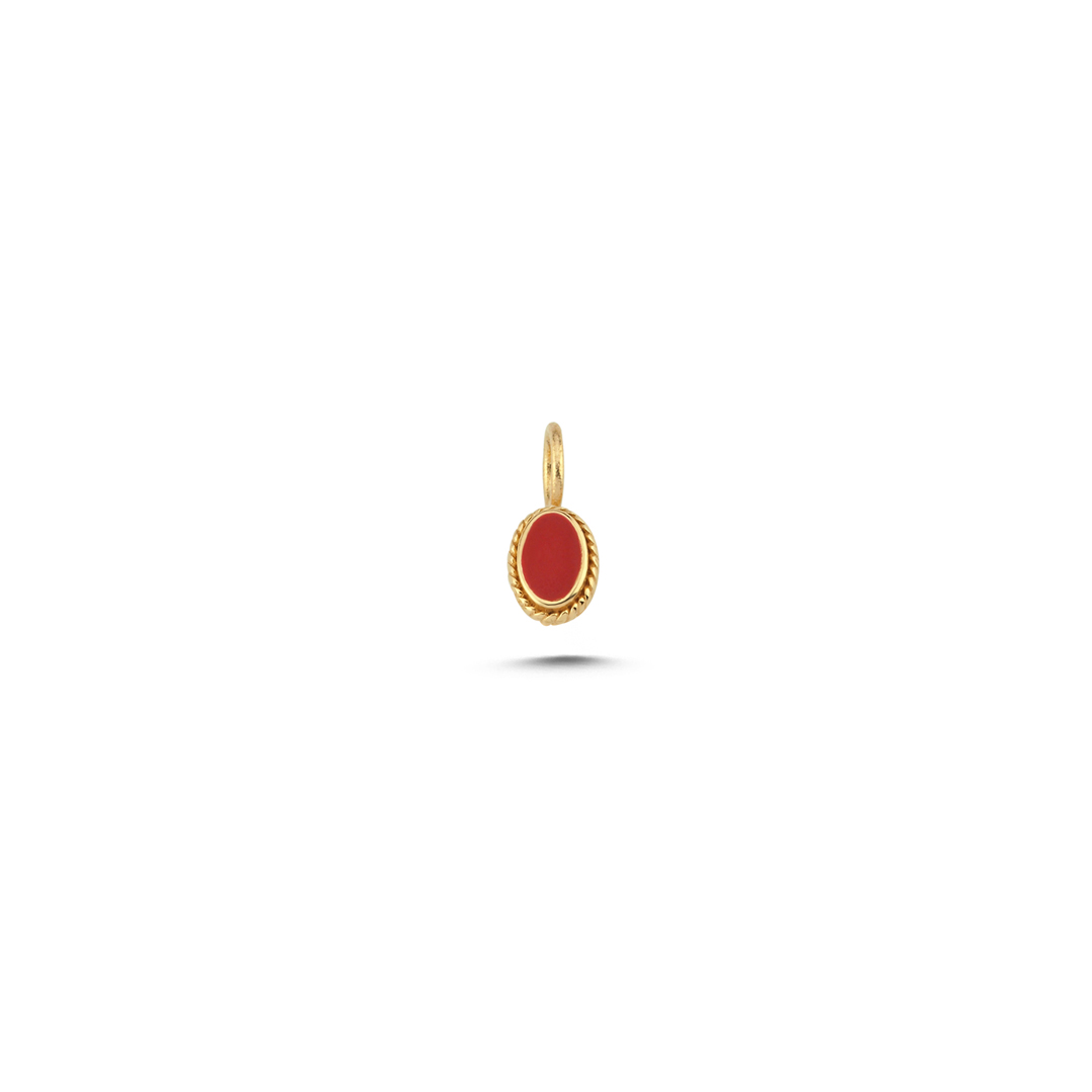 Kırmızı Oval Taşlı Charm - 1