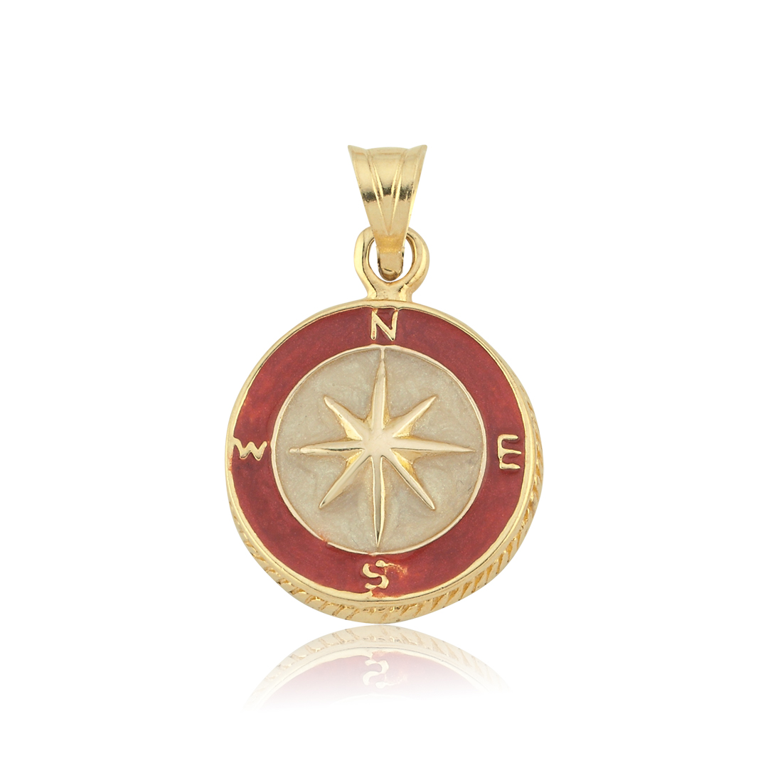 Kırmızı Pusula Kolye Ucu - 1