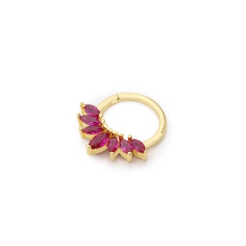 Kırmızı Sıra Taşlı Helix Piercing - Alen