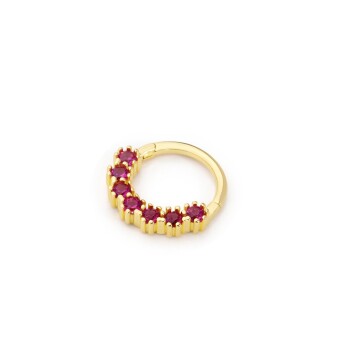 Kırmızı Sıra Taşlı Helix Piercing - Alen