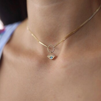 Kirpik Detay Choker Kolye - Alen