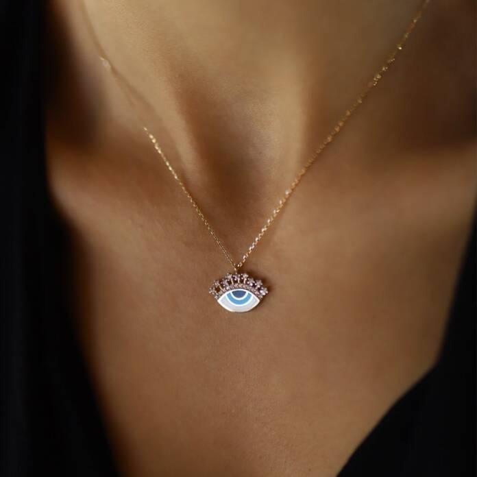 Kirpik Detay Mineli Kolye - 1