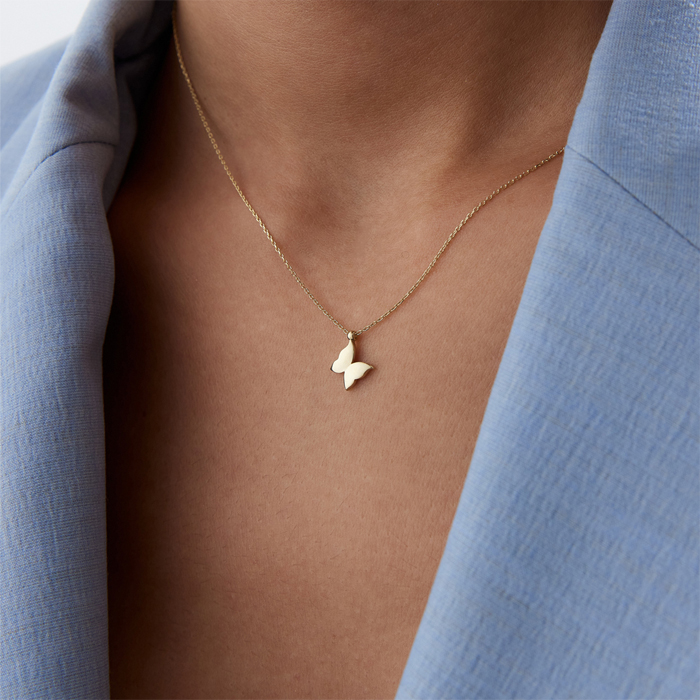 Klasik Sade Kelebek Kolye - Özçelik (1)