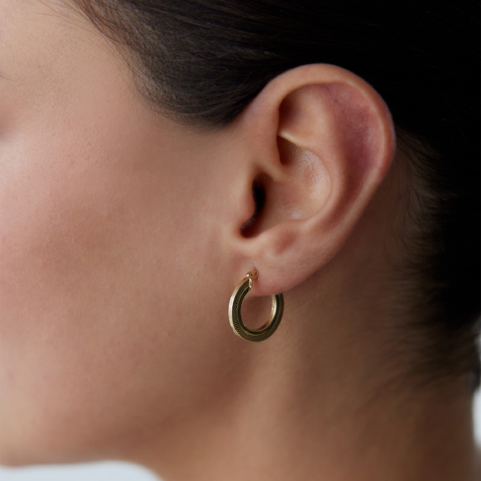 Köşeli İçiçe Halka Küpe - Dilmener (1)