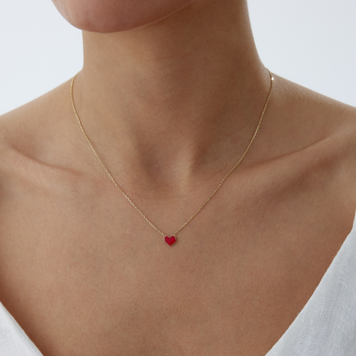 Köşeli Kalp Kolye - Alen (1)