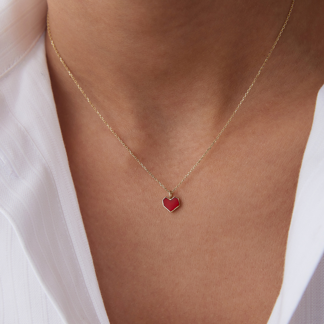Köşeli Kalp Kolye - 1