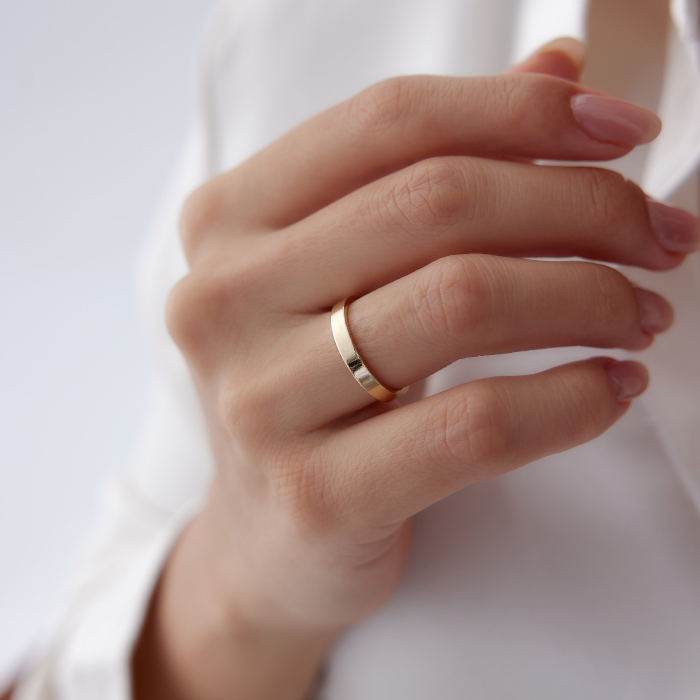 Köşeli Parlak Çift Alyans - Tülay Alyans (1)