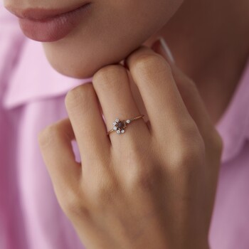 Koyu Opal Taşlı Yüzük - Özer