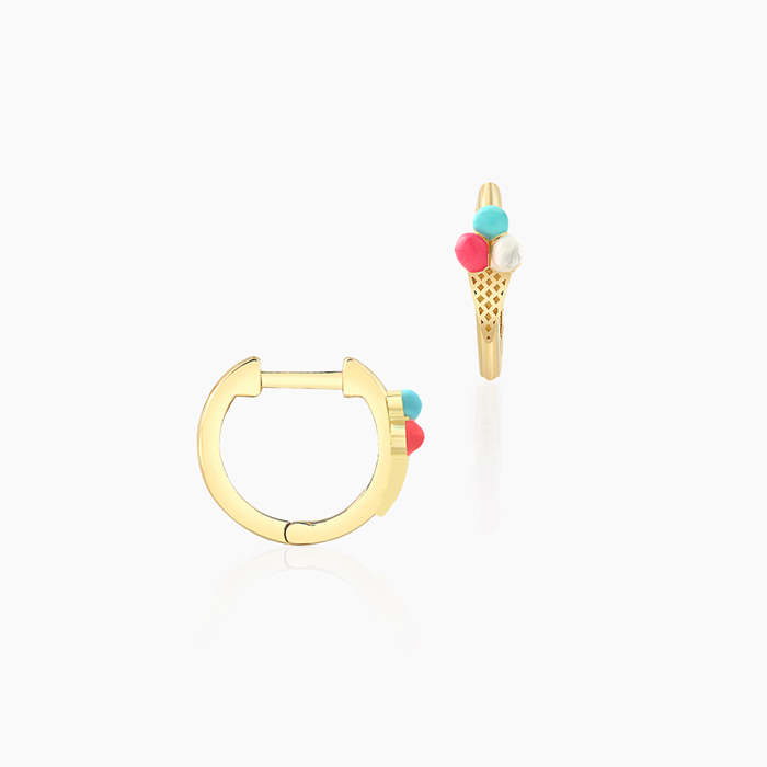 Külah Dondurma Halka Çocuk Küpesi - Melike