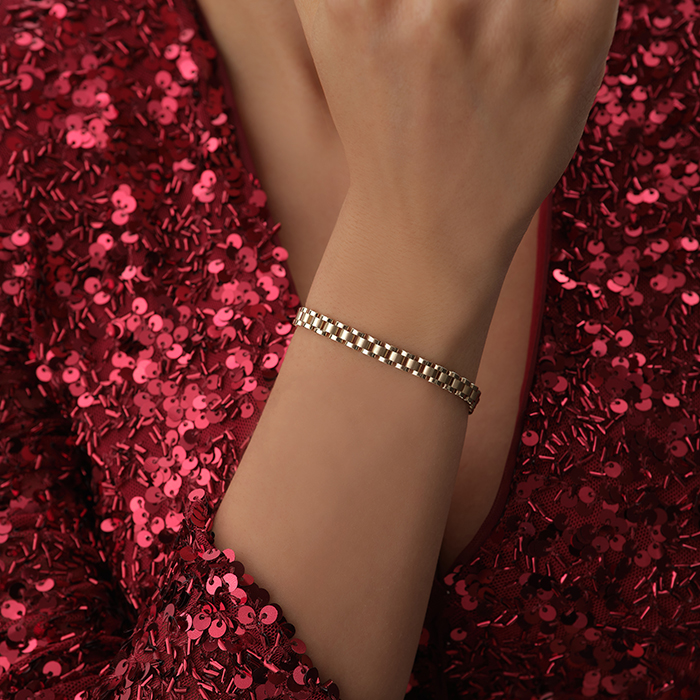 Kutu Zincir Altın Bileklik - Koşun (1)