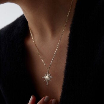 Kutup Yıldızı Taş Çarçeveli Kolye - Rayna (1)