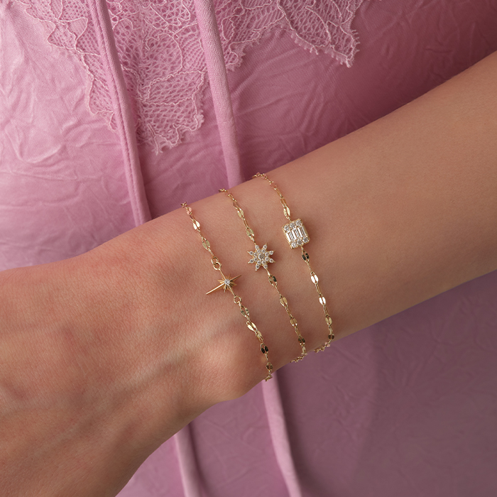 Kuzey Yıldızı Bumerang Altın Bileklik - Rayna