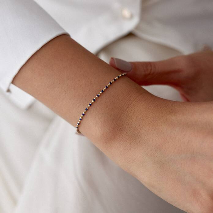 Lacivert Mineli Golf Bileklik - 1