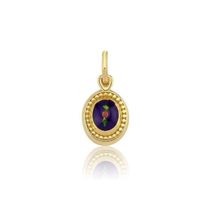 Lacivert Mineli Oval Payon - 1