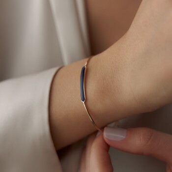 Lacivert Mineli Tel Kelepçe - Alen (1)